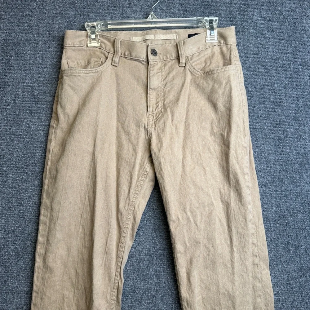 Banana Republic Traveler Pants Mens 30 Tan Maverick Linen Cotton Stretch Chino